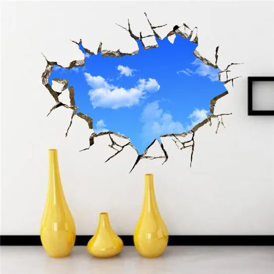 Blue Sky Clouds 3D Ceiling Wall Stickers Living Room Sofa Background Decorative Wall Sticker