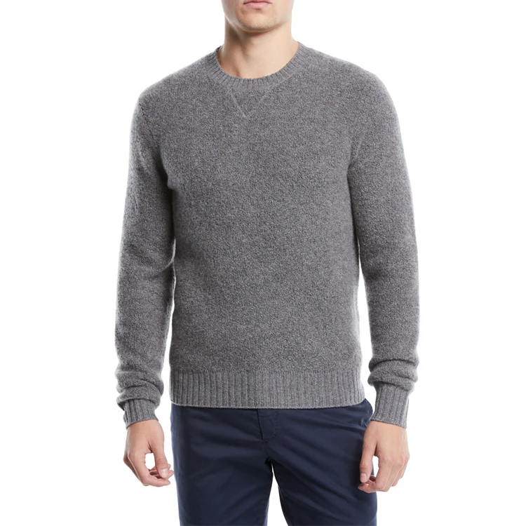Fashion Winter Hand Knitted Cashmere Nylon Crewneck Sweater For Men ...