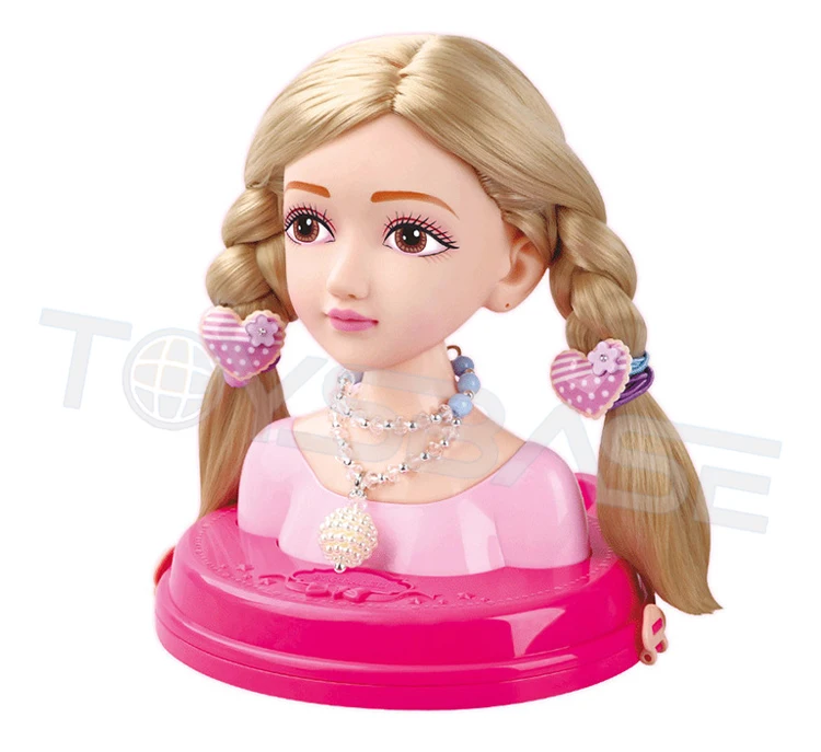 makeup and hair styling doll head