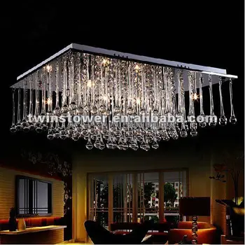 Elegant Crystal Drop Ceiling Lamp Chandelier Square