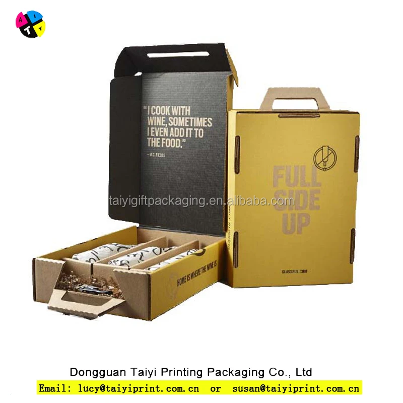 Custom Corrugated Cardboard Shipping Boxes For Wine Glasses Buy