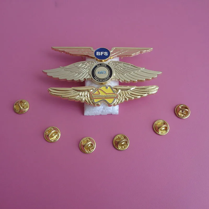 Wholesale Hot Sale Custom Flight Academy Pilot Metal Wing Badge Lapel ...