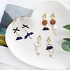Unique Ladies Cloud Drop Dangle Earrings Plating Alloy Circle Beaded Hoop Earrings Wood