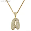 JASEN JEWELRY Custom design pave setting sterling silver jewelry letter A shape gold pendant & charms for student