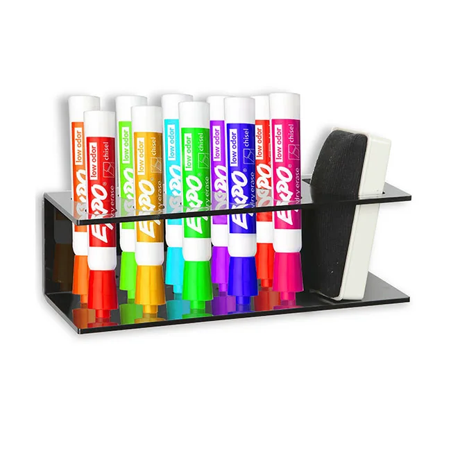 Wall Mount 10 Slot Black Acrylic Dry Erase Board Marker Holder Buy 