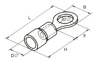 Circular solderless terminal RED BLUE YELLOW crimp terminal Stud 3mm 4mm 5mm 6mm 8mm 10mm RV Pre Insulated Ring Terminals