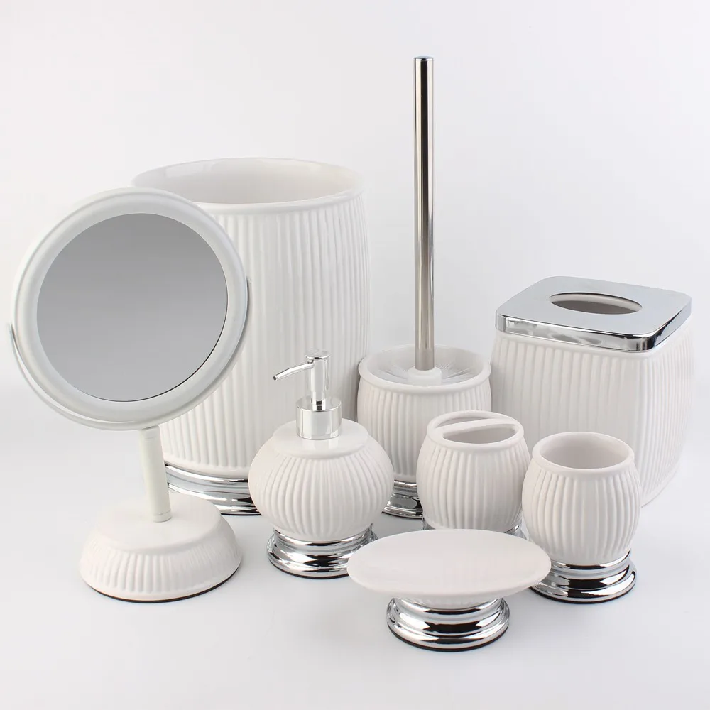8pcs Professional Supplier Glazed Hotel Ceramic Bathroom Set Buy