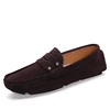 Suede Driving Loafers Boat Band Soft Flat Style Genuine Suede Leather Flexible Light Round Toe Man shoes Outdoor Male Car shoes