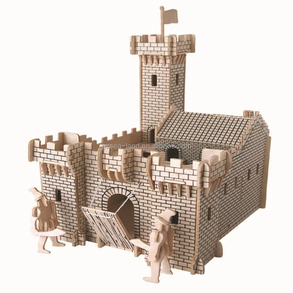 wooden toy castles and knights