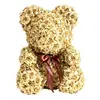 wholesale hot selling artificial best gift gold rose teddy bear for valentine's day