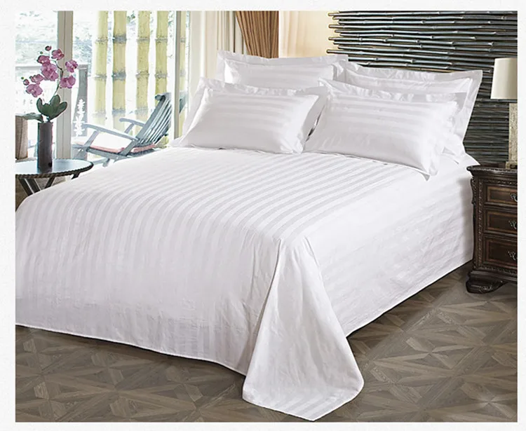 Polyester Cotton 1cm/2cm/3cm Sateen Striped White Bedding Fabric Wholesale Buy Polycotton
