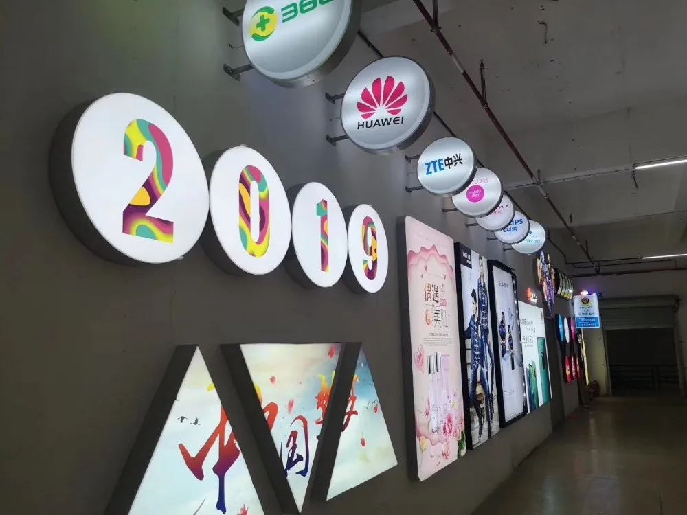 Customized Waterproof Round Led Light Box Double Sided Led Advertising