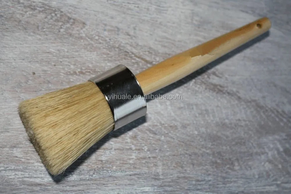 High Quality Wood Handle Wax Brush 1.5inch 2.0inch Chalk Wax Brush