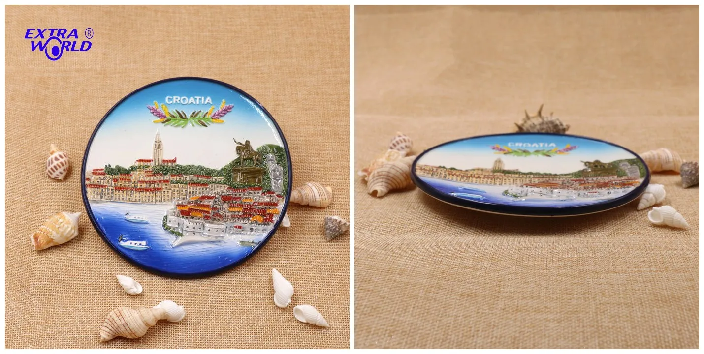 17ew00041 Custom Hand Painted Ceramic Souvenir Croatia Plate Tourist