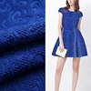 Embossed polyester cationic dye seersucker solid jacquard fabric for party dress