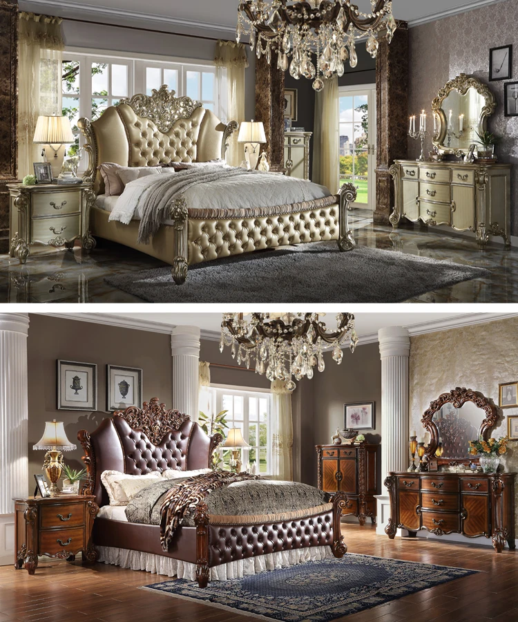 2019 Longhao Classic King Size Bedroom Set European Style Hot Sell