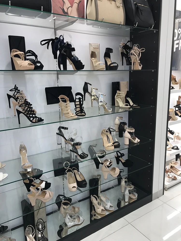 Wholesale Customized Size Retail Glass Wall Mount Shoe Display Shelf
