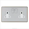 UK style Screwless Flat Plate Polished Chrome Range electric wall switched socket