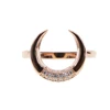 rose gold fashion jewelry cz horn double horn crescent moon fashion jewelry ring