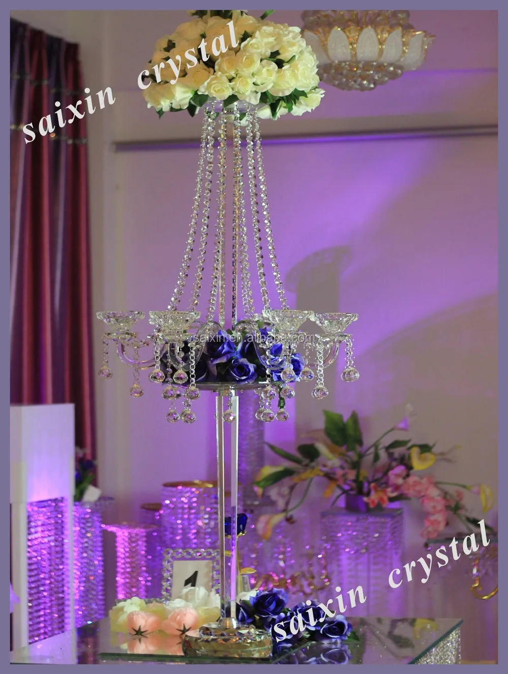 New Desige Tall Crystal Candelabra Wedding Decorations Wholesale