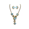 105525 India necklace earring jewelry set style fashion gold plated inlay gemstone bridal crystal jewelry sets