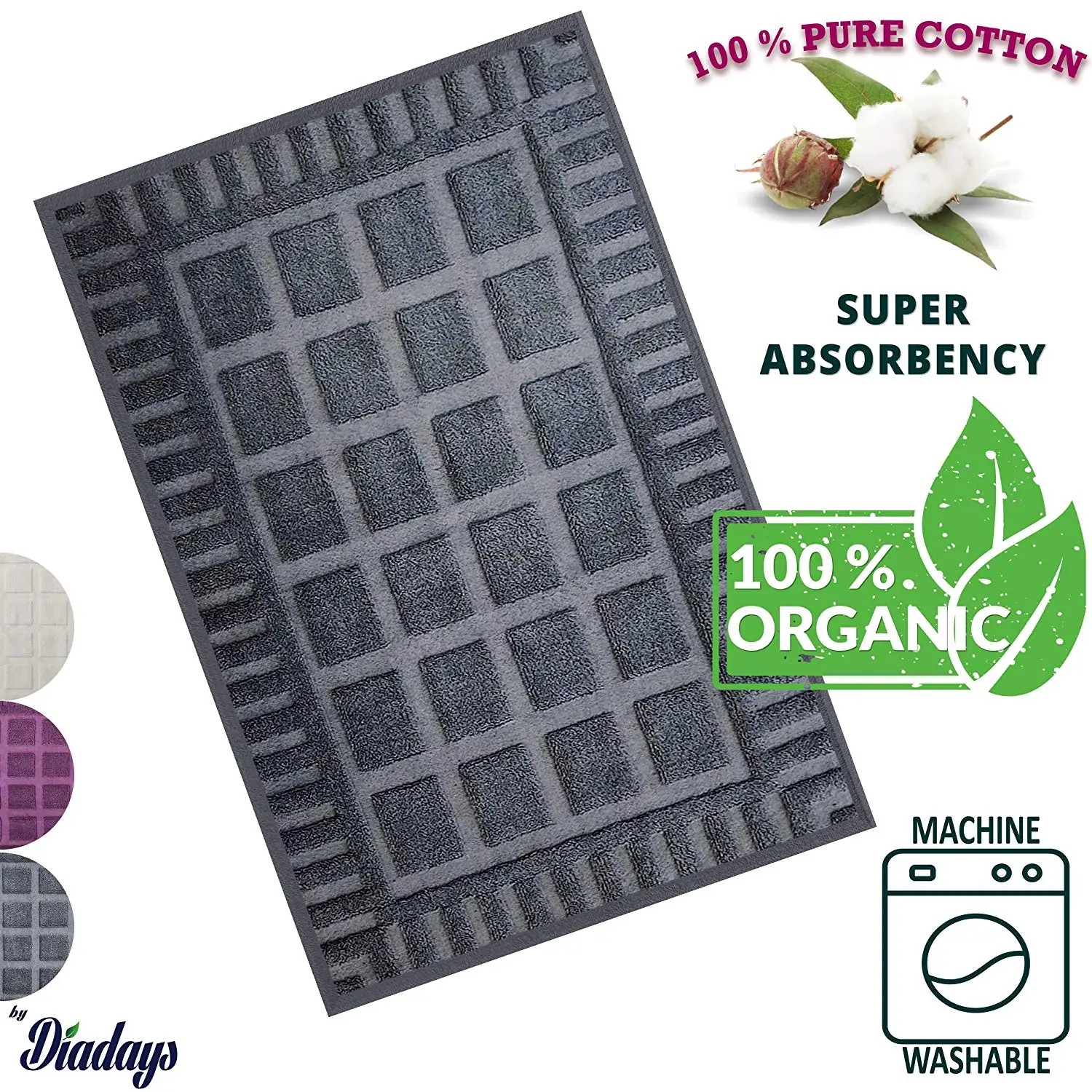 Organic Cotton Bath Rug Find Deals On Get Quotations Diadays 100 Organic 2018 Designed Plaid Gray Bath Mat For Bathroom Floor Antibacterial Turkish Cotton