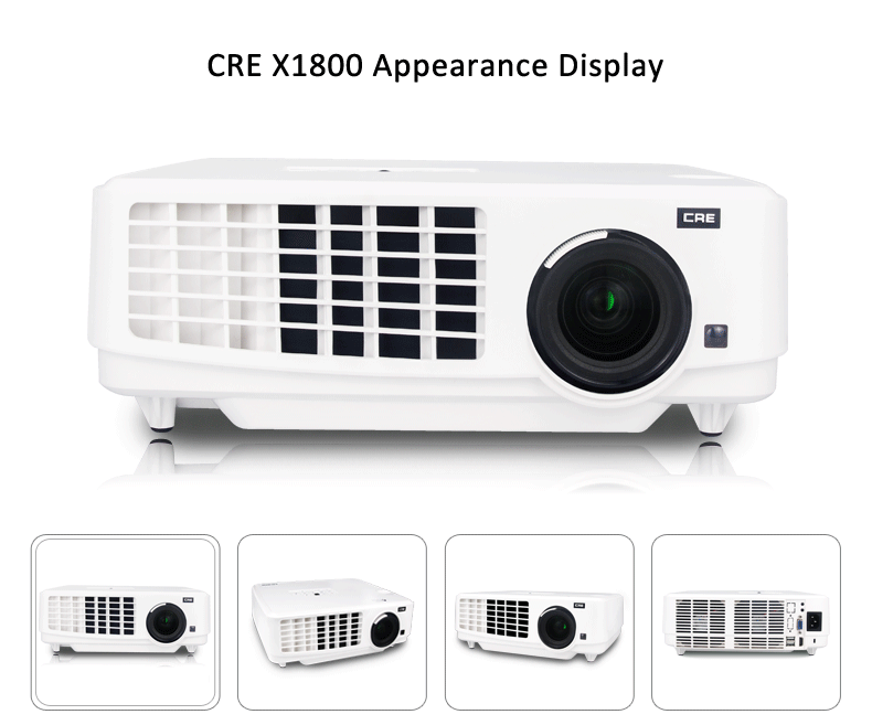 Multimedia 3LED 3LCD Short Throw Projector XGA Resolution 3800 Lumens 1080P Projector With Optical Zoom