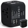 Trade Assurance black US UK EU AU international universal travel power adapter with 2 ports usb charger