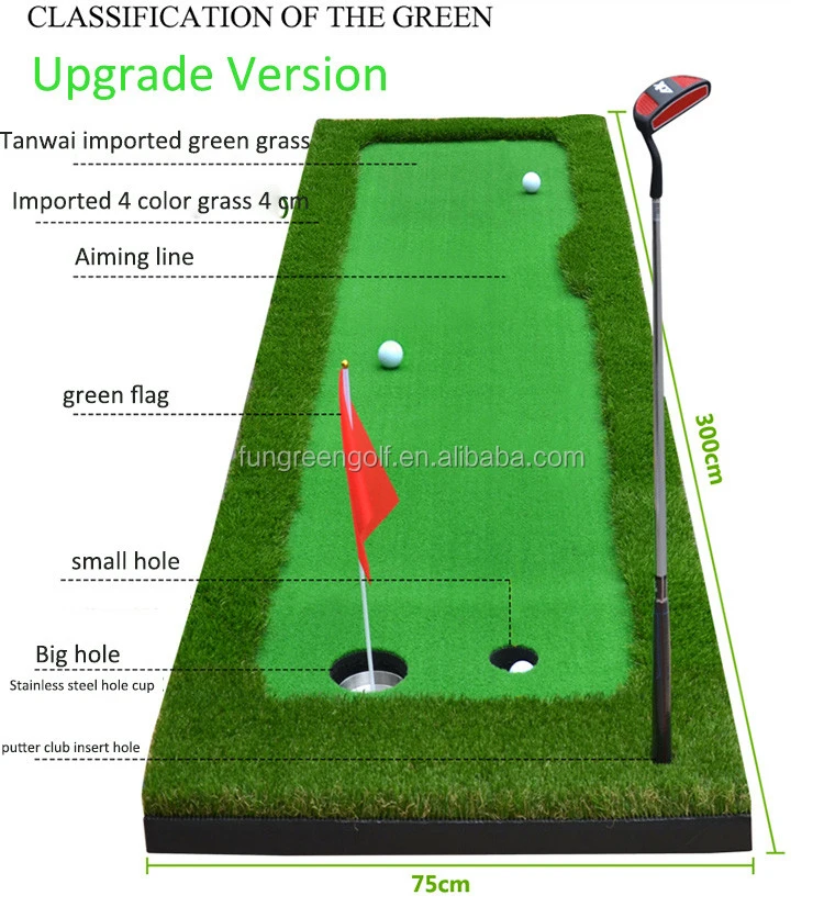 Professional Indoor Golf Putting Mat Size 75x300cm Golf Practice