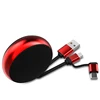 2-in-1 Micro USB to Type C Mini USB 2.0 Fast Charging and Data Sync Retractable Cable