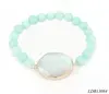 Natural Agate Stone Connector Bracelets 8mm Mint Beaded Bracelets