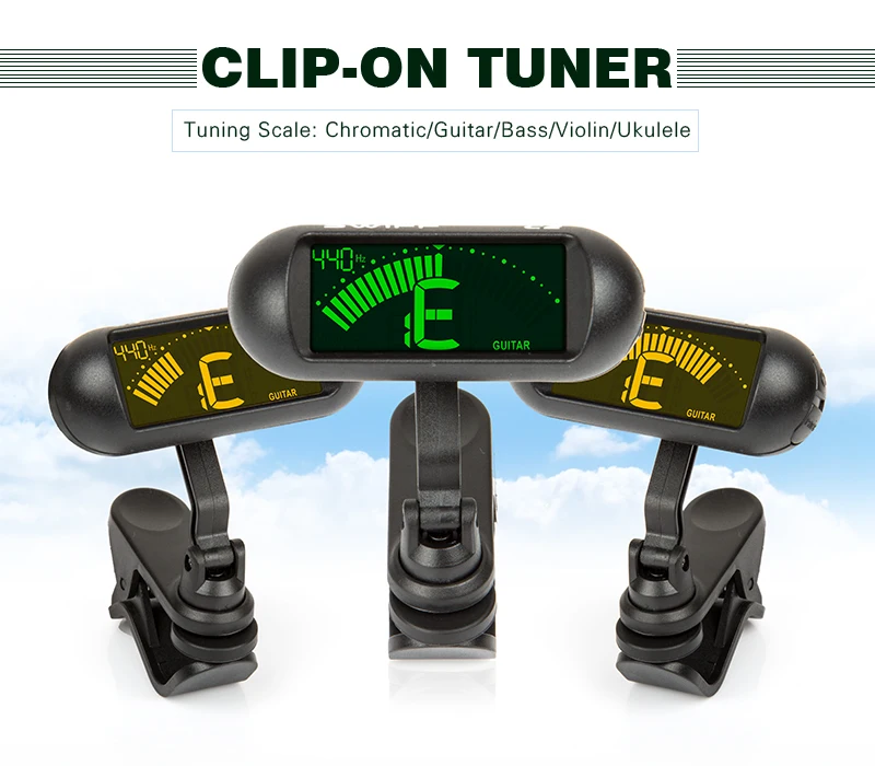 New Top Interactive Large Lcd Vibration Clip-on Guitar Ukulele Tuner Pitch - Buy Guitar Tuner ...