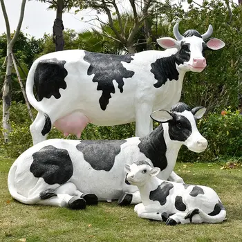 large cow garden statue