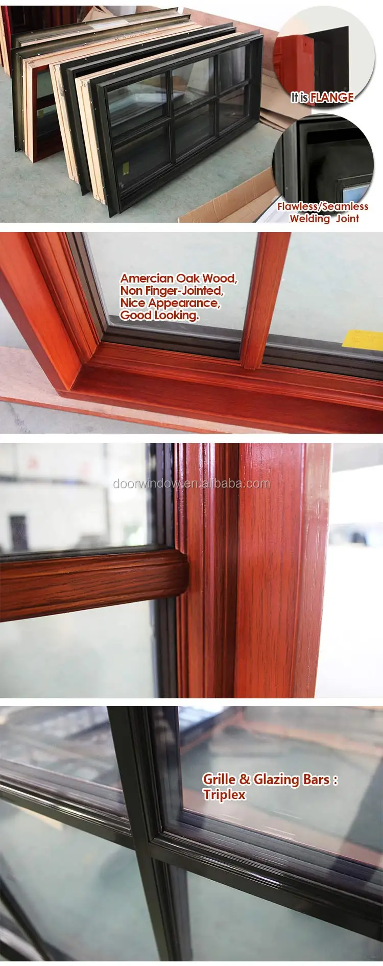 Better heat insulation 67mm profile pine clad thermal break aluminum gray casement window