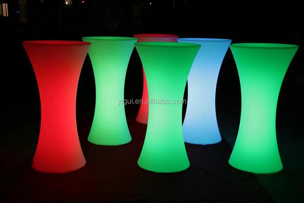 Pe Rgb Color Changed Led Catering Cafe Bar Table/rechargeable Led