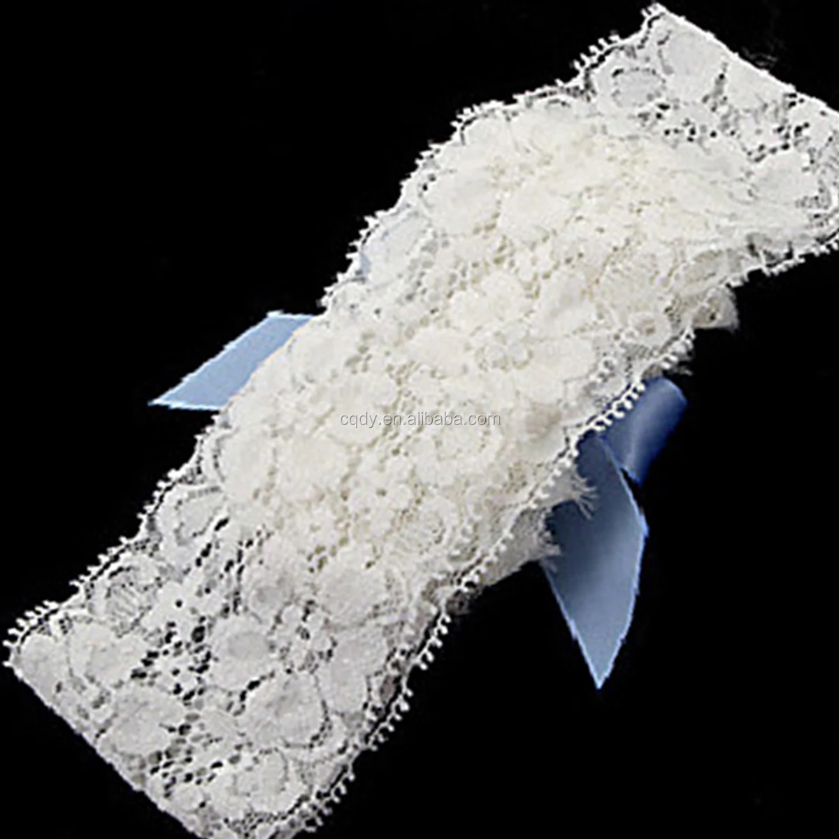 Elegant Female Exclusive Lace Wedding Garter Belt Blue Beautiful Flower Bridal Garter Shiny