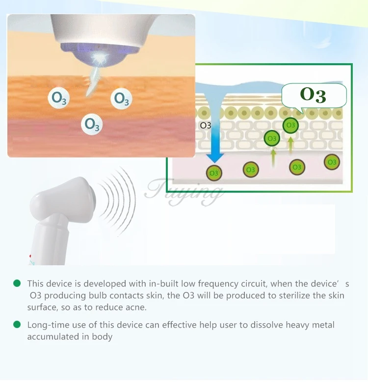 Mini O3 ozone Therapy Machine Facial Massager Beauty Therapy Equipment for skin tightening