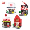 Nanoblocks Mini street view Micro DIY Building Bricks Cute Cartoon Mouse Mini Blocks For Kid Building Blocks