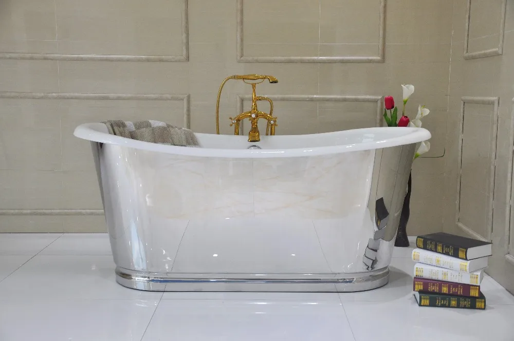 Brass Copper Bathtubfreestanding Cast Iron Bathtub In Stainless Steel