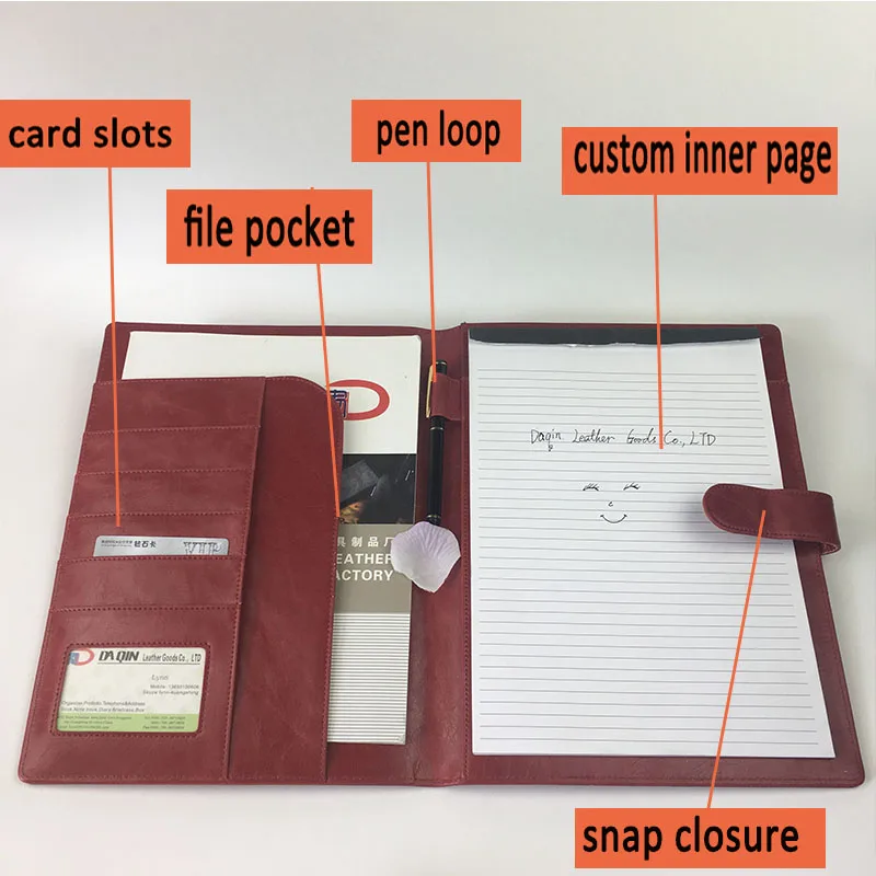 A4 Documents Organizer Leather Folder School File Cover Designs,File