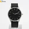 Accept small quantity custom logo japan movement analog date men wrist watch with black leather strap