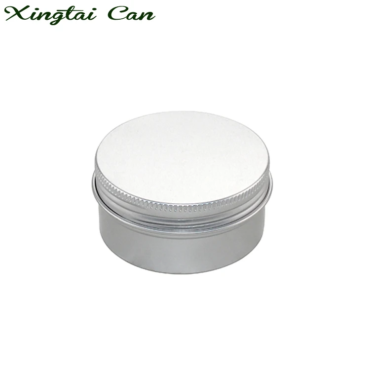
Manufacturers customized round cosmetics aluminum tin with screw lid silver rouge box portable soap 
