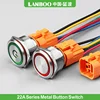 LANBOO 22mm LED Push button Switch ON OFF 1NO1NC Waterproof Toggle Switch with Connector Wire