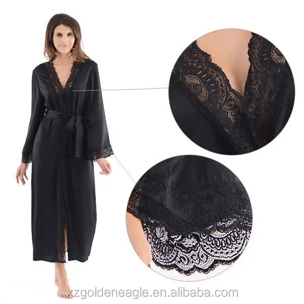 2015 Summer Real Silk Bathrobes 100 Pure Silk Lace Sleep Robes Buy