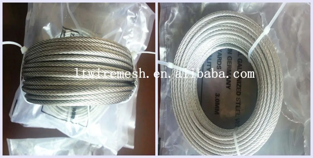 16mm GALVANISED WIRE ROPE weaved stranded steel metal cable marine sport zinced 