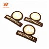 Custom Brand Fashion Design Leather Embossed Raised Silicon Logo Real Suede Leather Patch Labels