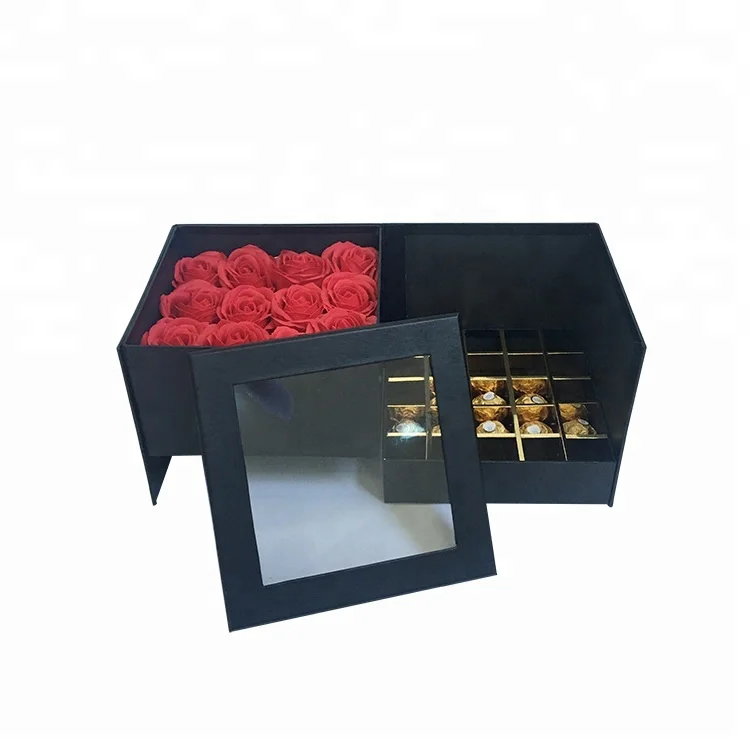 Luxury Valentines Day Square Flower Gift Box With Opener In Stock Buy