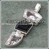 Fashion designer crystal pendants black onyx cut stone pendants jewellery