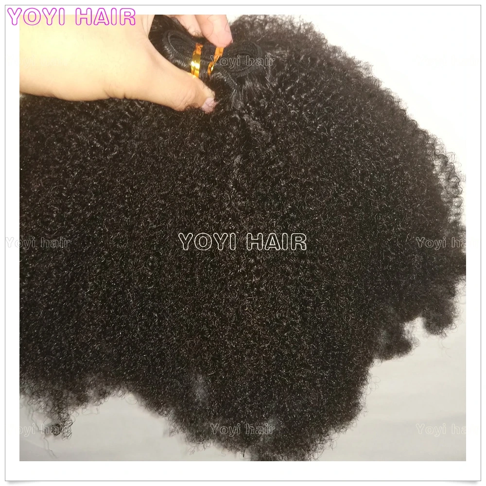 Popular Puffy Afro Kinky Curly Human Hair Weave Bundles Weft Buy