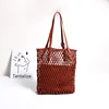 Eco-friendly COTTON ROPE hand crocheted shopping tote bag WITH REMOVABLE CANVAS PURSE
